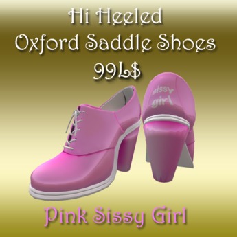 high heel saddle shoes