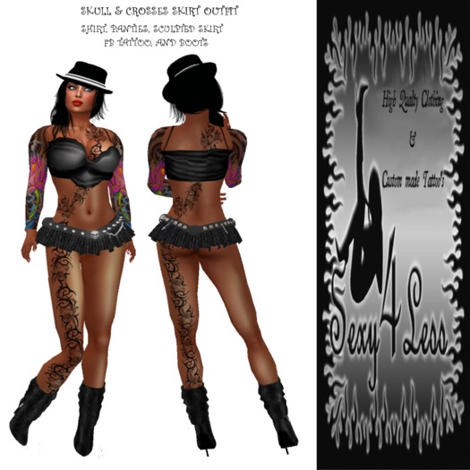 S4L  SKULL & CROSSES SKIRT OUTFIT