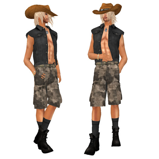 TW>Man s camouflage dress with shorts brown