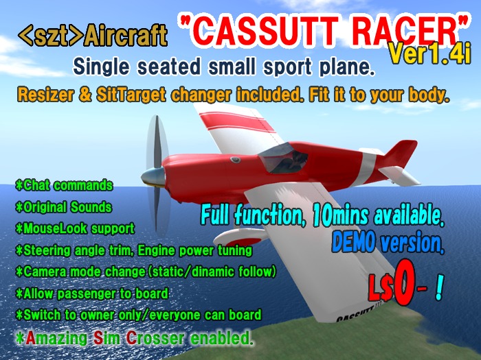 <szt>aircraft CASSUTT RACER 10mins demo