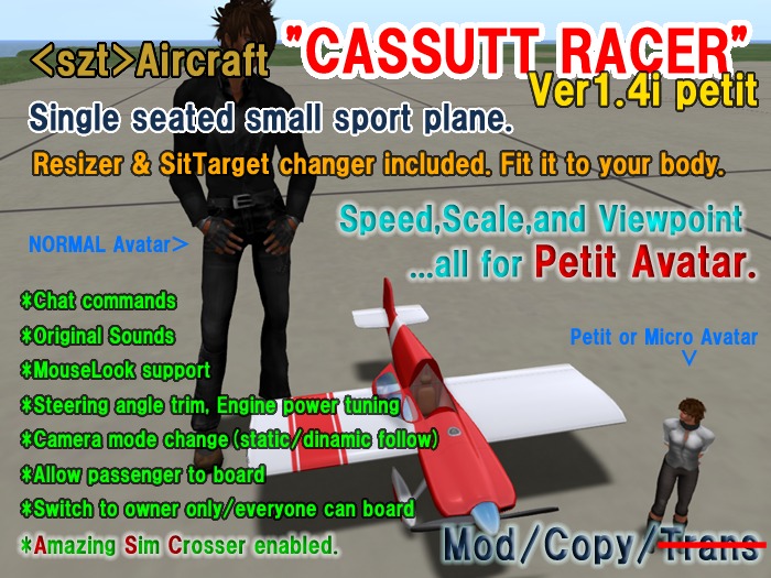 <szt>aircraft CASSUTT RACER For petit/micro