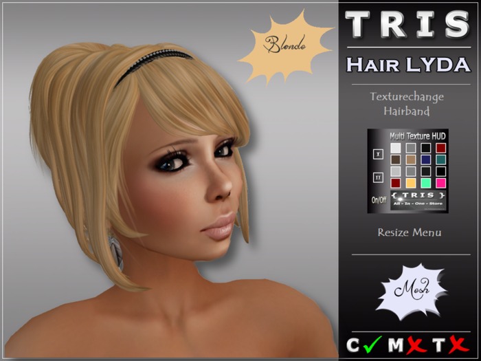 トリス - カラーチェンジャーとリダの髪型ブロンドヘアバンド