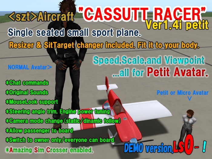 <szt>aircraft CASSUTT RACER For petit/micro 10mins demo