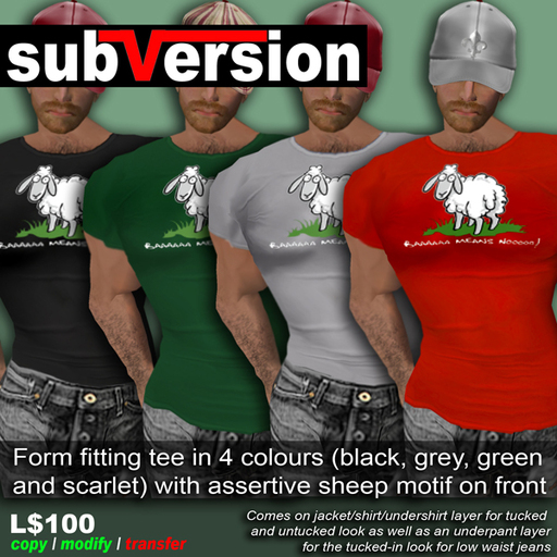subVersion - Baaaaa Means No T-shirt (Assertive sheep!)