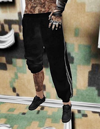 Black Mesh Jogging pants* (Boxed)