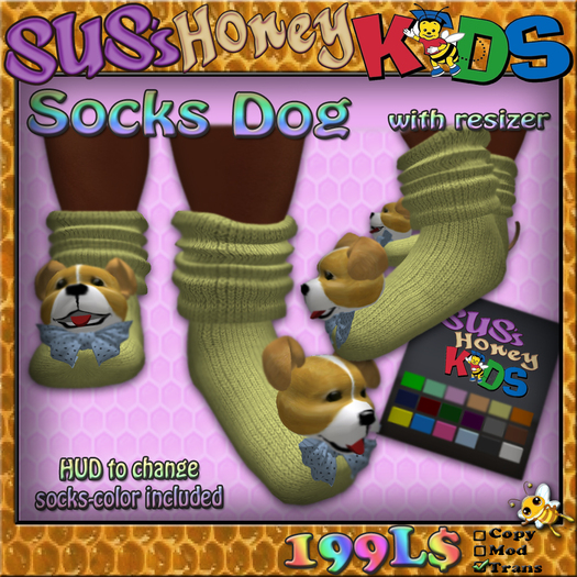 SUS HoneyKids Socks Dog