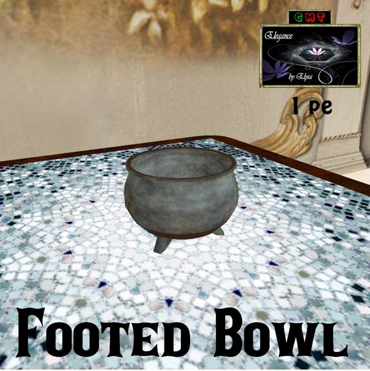 *EbE* Footed Paga bowls (set of 4) (blue/brass) boxed)