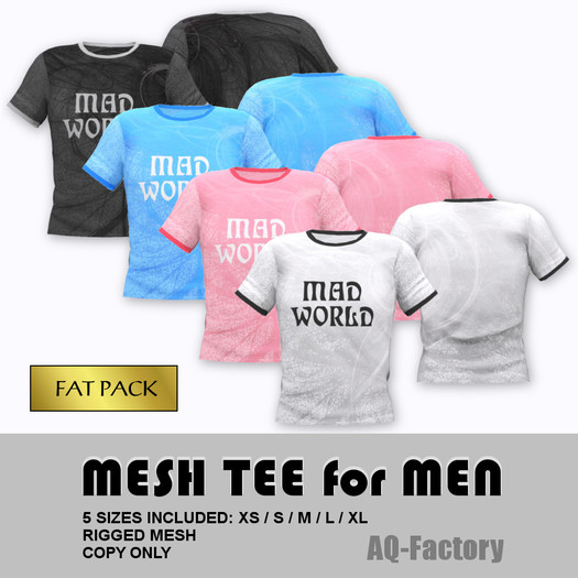 *AQF* Mesh Mens Tee MadWorld FATPACK