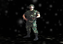 Army figure stand up cutout staff greeter welcome etc