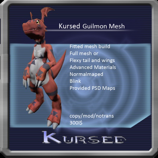 Kursed Guilmon FITTED Mesh avatar box