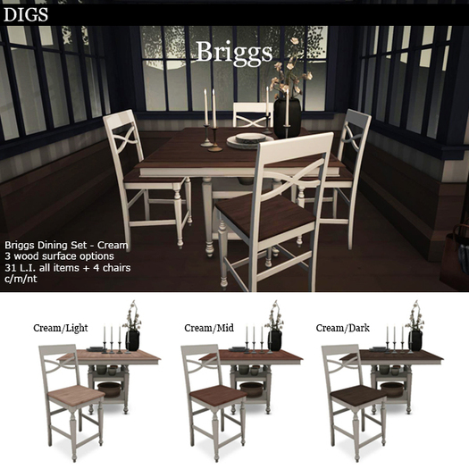 DIGS - Briggs Dining Set - White [MESH]