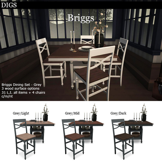 DIGS - Briggs Dining Set - White [MESH]