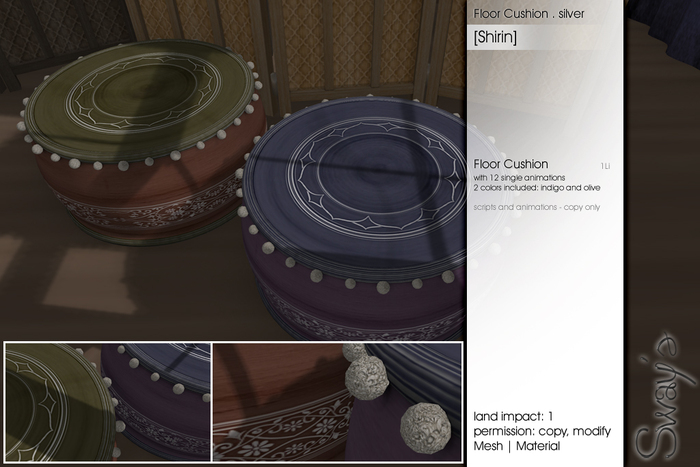 Sway's [Shirin] Floor Cushion . silver