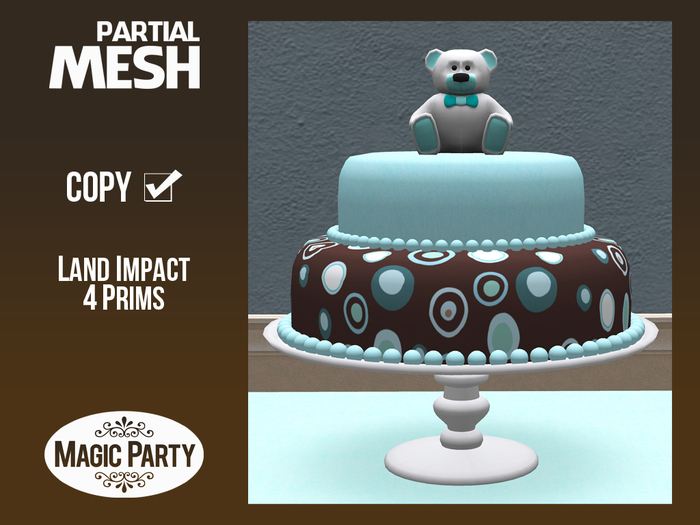 Birthday - Blue & Brown Cake