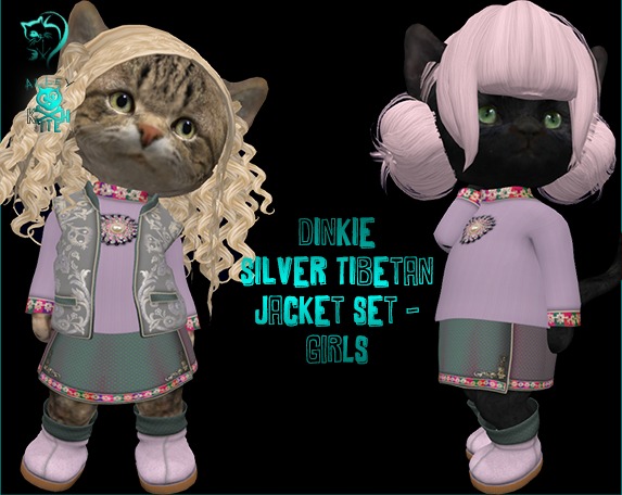 Dinkie Silver Tibetan Jacket Set - GIRLS
