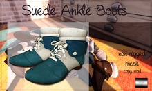 even.flow - Suede Ankle Boots "teal" (box)