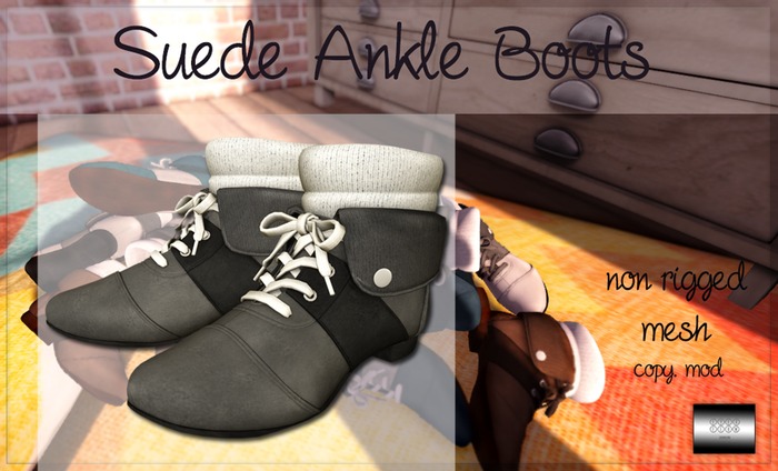 even.flow - Suede Ankle Boots "gray dark stripe" (box)