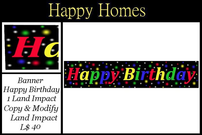 H.Homes ~ Birthday Banner ~ Multi Coloured Spotty