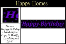 H.Homes ~ Birthday Banner ~ Black and Purple