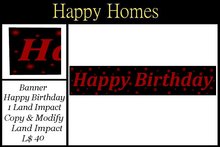 H.Homes ~ Birthday Banner ~ Black and Red