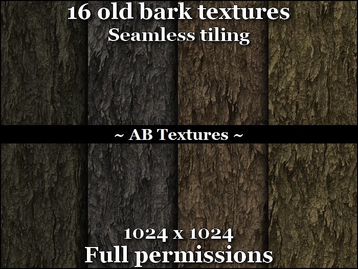 16 old bark textures 1024 x1024 Seamless tiling Full perm