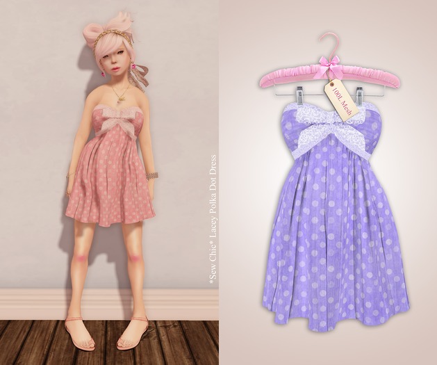 *SC* Pink Polka Dot Summer Dress