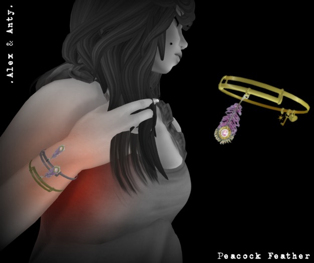 Alex & Anty - Peacock Feather - Gold