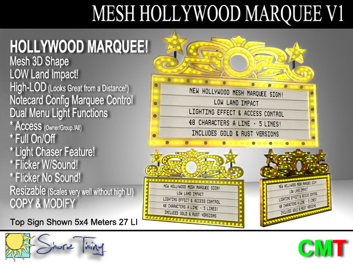 Hollywood Marquee Mesh Gold & Rust V1