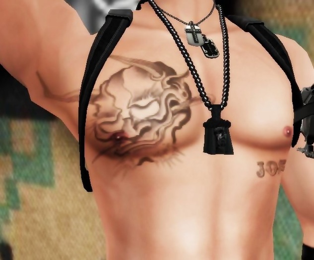 Skull chest tattoo (Boxed)