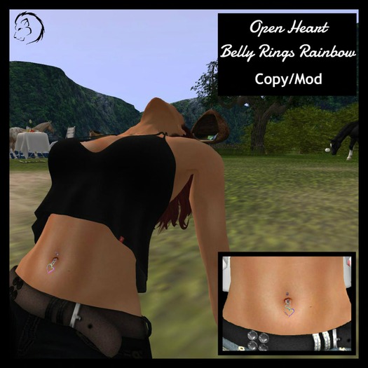 Top Katz Rainbow Open Heart Belly Ring