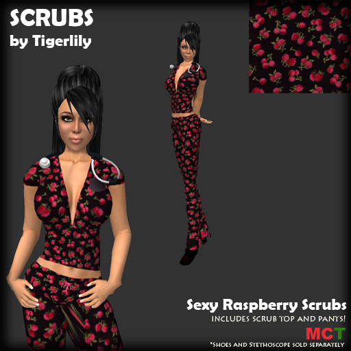 *SCRUBS* Sexy Raspberry Scrubs Set 
