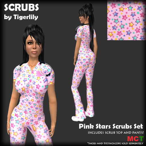 *SCRUBS* Pink Stars Scrubs Set