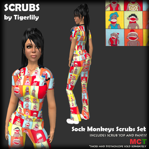 *SCRUBS* Sock Monkeys Scrubs Set 