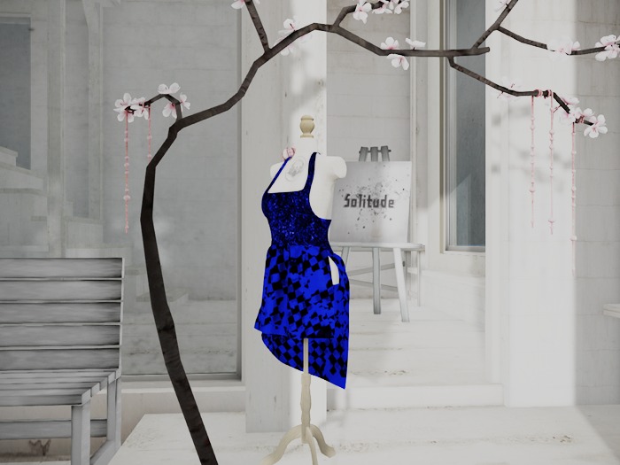 Solitude: Apron dress Blue