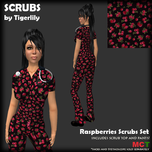 *SCRUBS* Raspberries Scrubs Set 