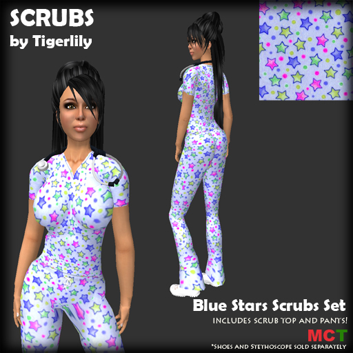 *SCRUBS* Blue Stars Scrubs Set 