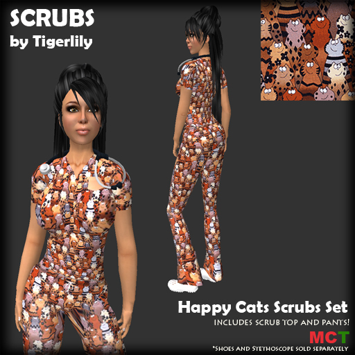 *SCRUBS* Happy Cats Scrubs Set 