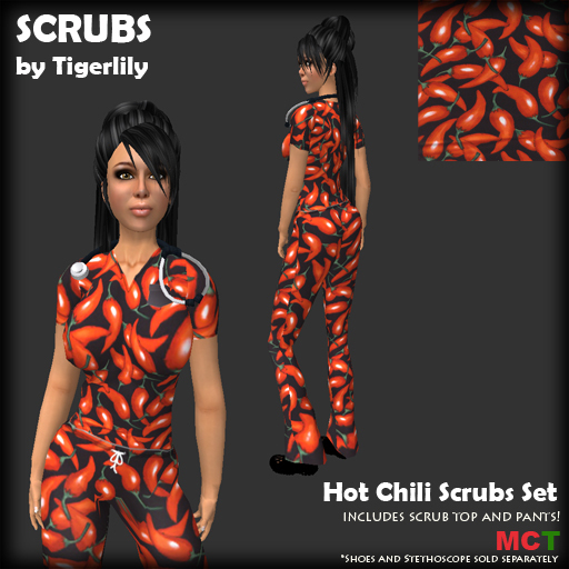 *SCRUBS* Hot Chilis Scrub Set 