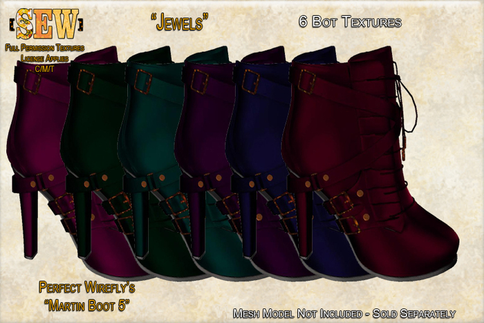 [SEW] Full Permission Textures for Perfect Wirefly's Martin Boot 5 Jewel