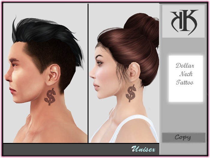 ::KK:: Dollar Neck Tattoo