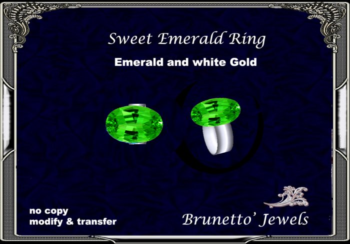 Sweet Emerald Ring White Gold