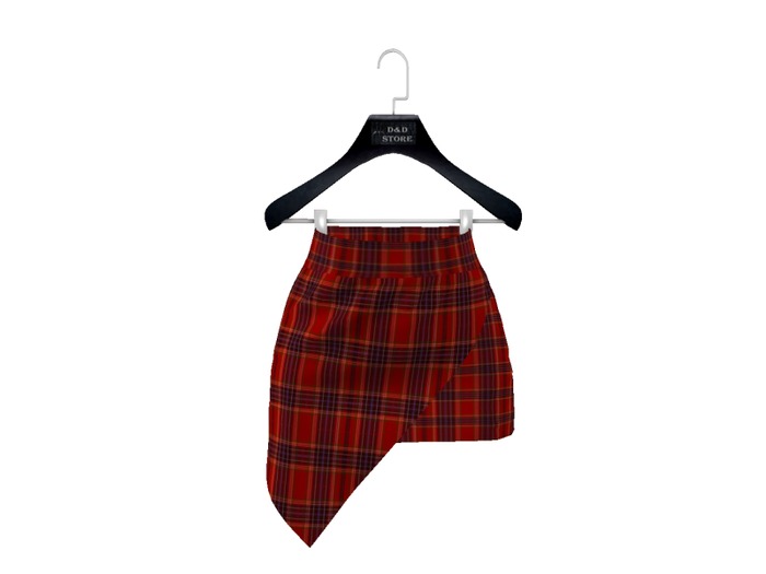 D&DMeshurection-Skirt - PlaidRed