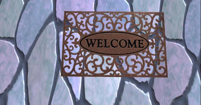 Welcome Door Mat    copy / modify re size  Scroll Iron