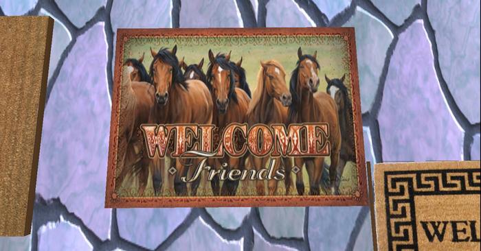 Welcome Door Mat    copy / modify re size  Horses