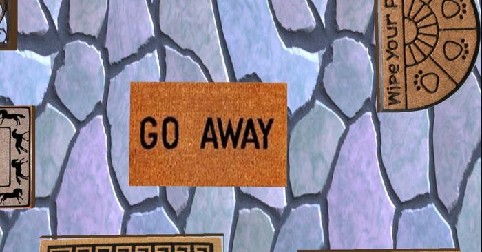 Welcome Door Mat    copy / modify re size   Funny - GO AWAY