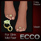 .:ECCO:. *FOOTSIES* Toe Rings - Rose - Yellow