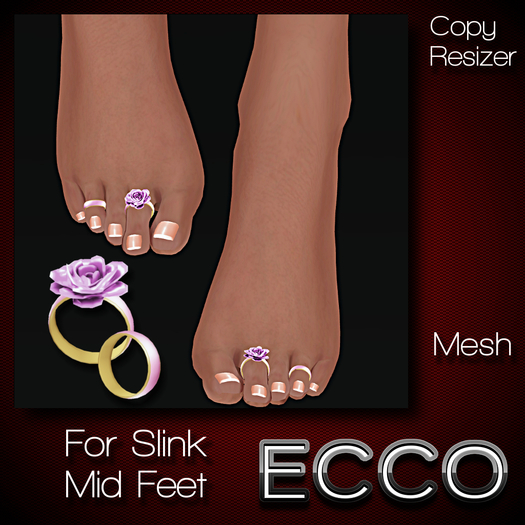.:ECCO:. *FOOTSIES* Toe Rings - Rose - Pink