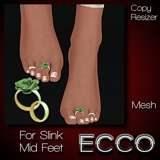 .:ECCO:. *FOOTSIES* Toe Rings - Rose - Green