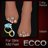 .:ECCO:. *FOOTSIES* Toe Rings - Rose - Blue