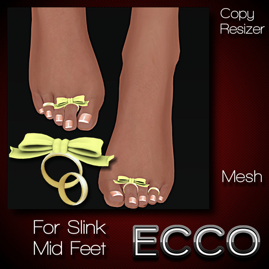 .:ECCO:. *FOOTSIES* Toe Rings - Bows - Yellow